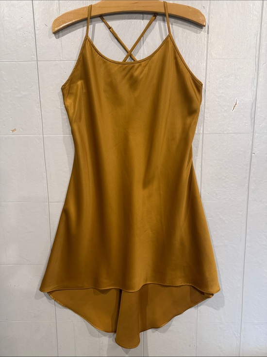 Victoria's Secret Other - Victoria's Secret Collection  Satin High-Low Slip Chemise in Mustard Gold